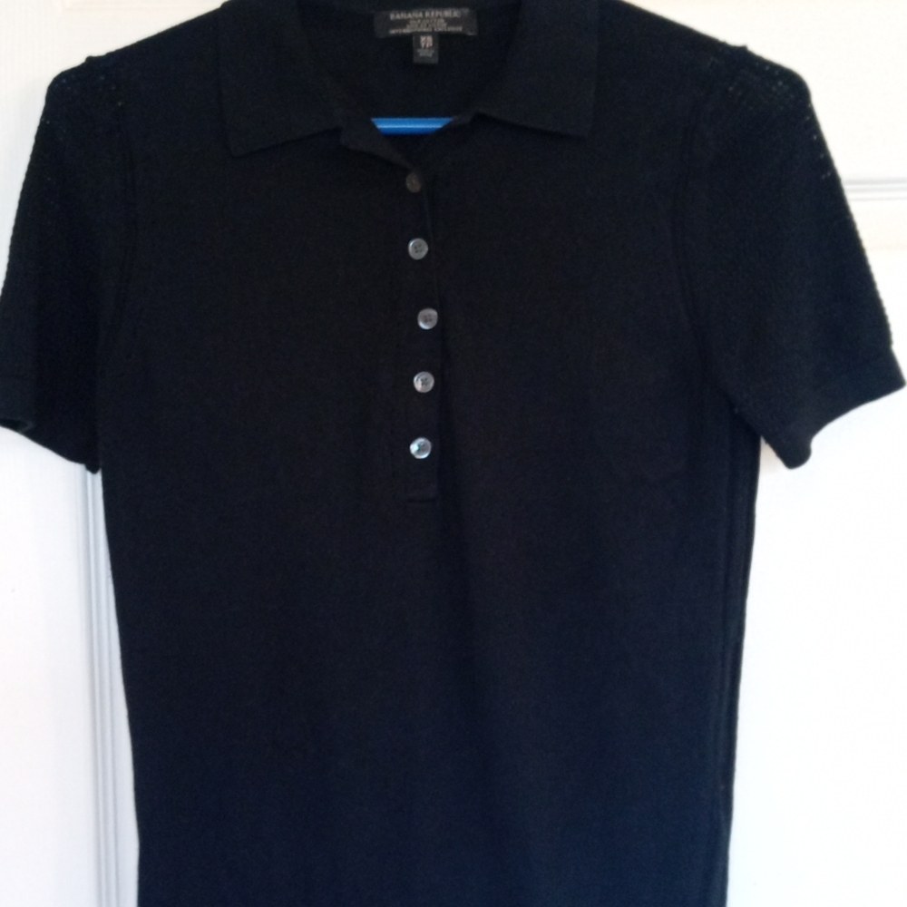 Banana Republic cotton silk polo sweater/top, xs